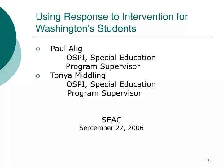 using response to intervention for washington s students