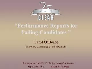 “Performance Reports for Failing Candidates ”