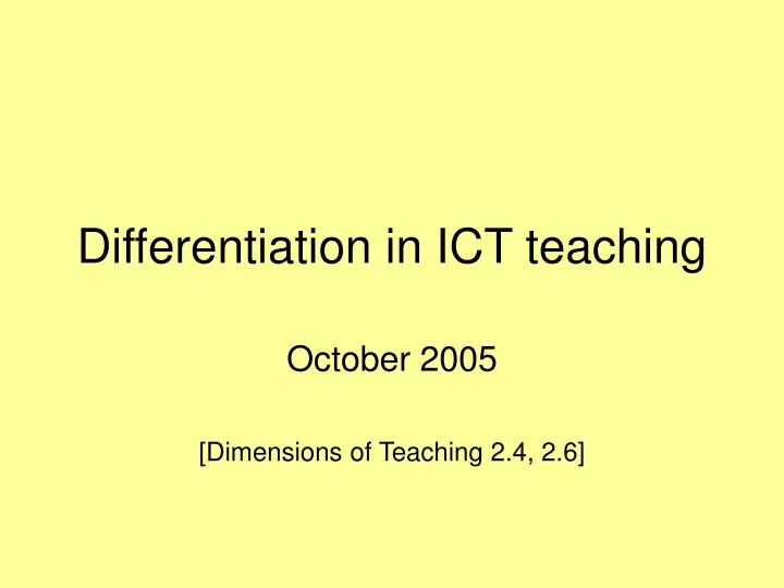 differentiation in ict teaching