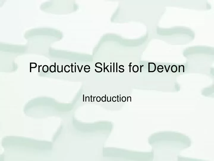 productive skills for devon