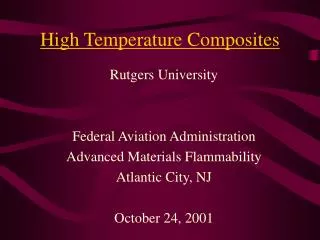 High Temperature Composites