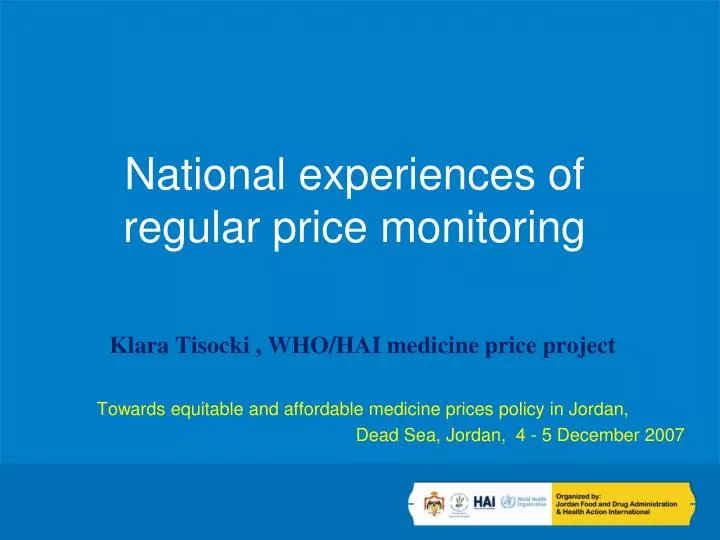 national experiences of regular price monitoring