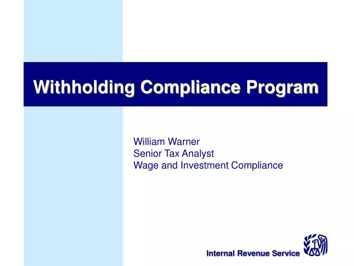 withholding compliance program