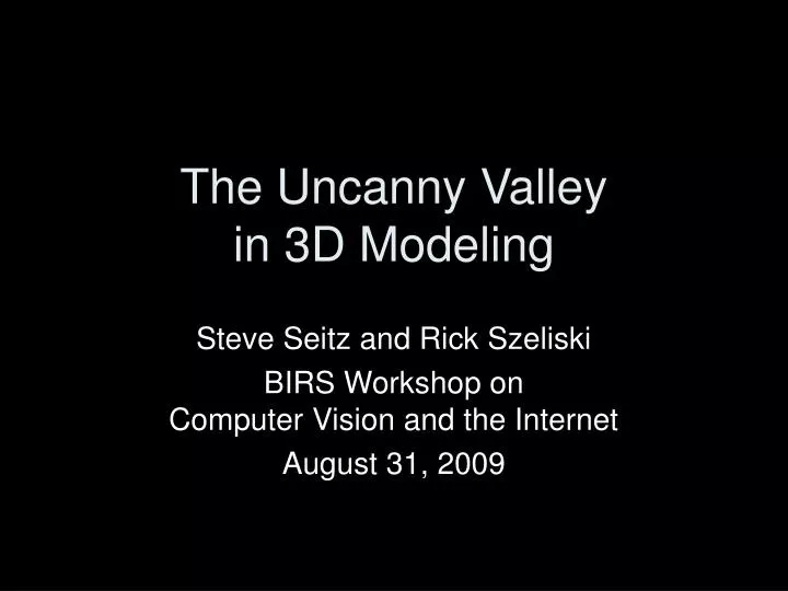 the uncanny valley in 3d modeling