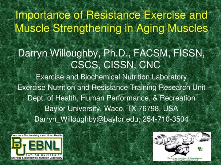 importance of resistance exercise and muscle strengthening in aging muscles