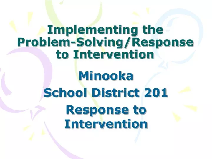 implementing the problem solving response to intervention