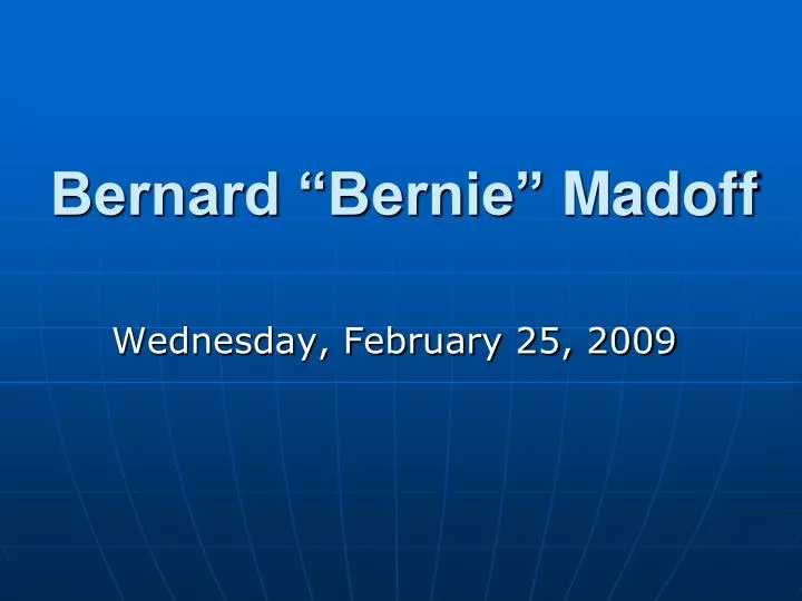 bernard bernie madoff