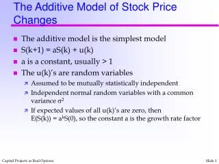 The Additive Model of Stock Price Changes