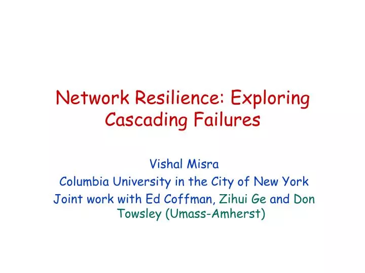 network resilience exploring cascading failures