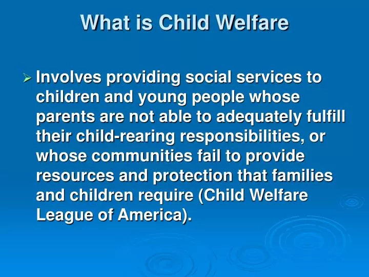what is child welfare