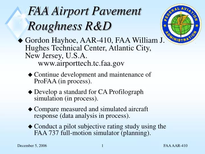 faa airport pavement roughness r d