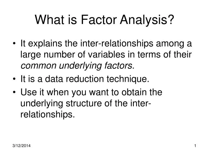 what is factor analysis