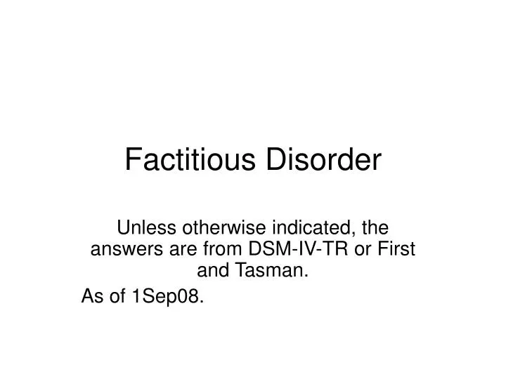 factitious disorder