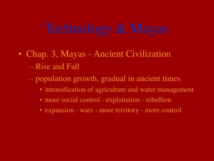 technology mayas