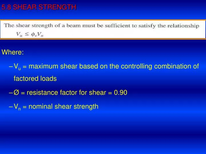 5 8 shear strength