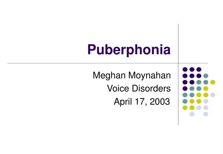 puberphonia