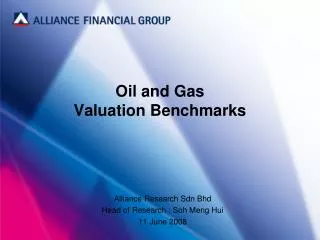 Oil and Gas Valuation Benchmarks