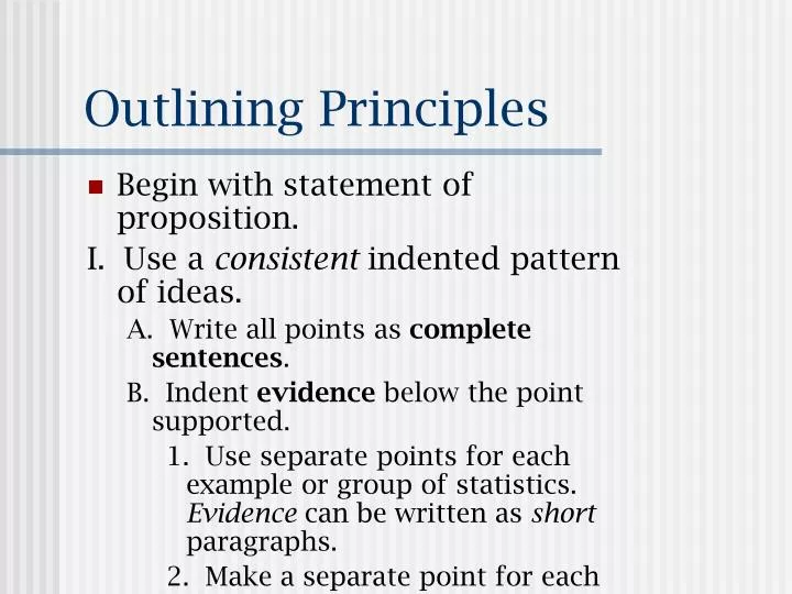 outlining principles