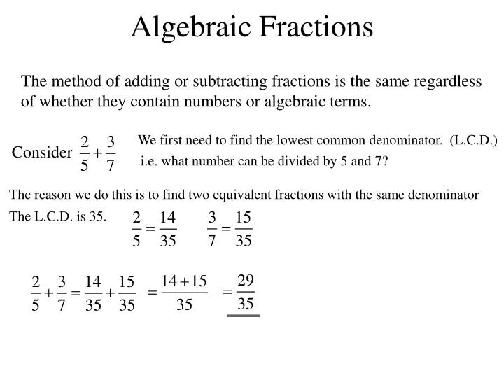 algebraic fractions