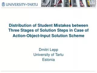 Distribution of Student Mistakes between Three Stages of Solution Steps in Case of Action-Object-Input Solution Scheme