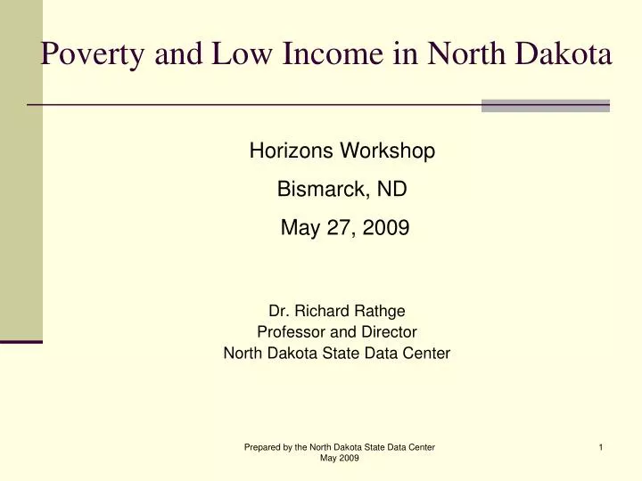 PPT Poverty and Low in North Dakota PowerPoint Presentation
