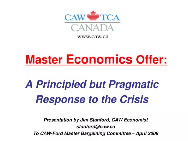 master economics offer