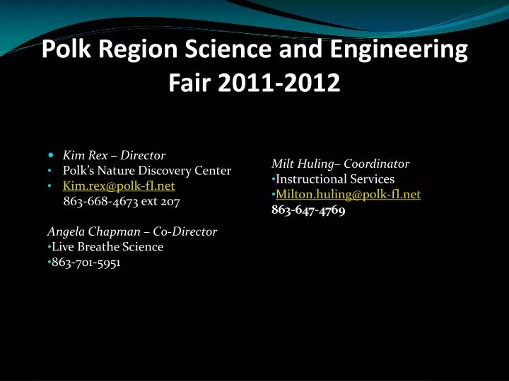 polk region science and engineering fair 2011 2012