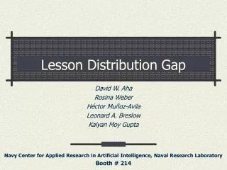 Lesson Distribution Gap