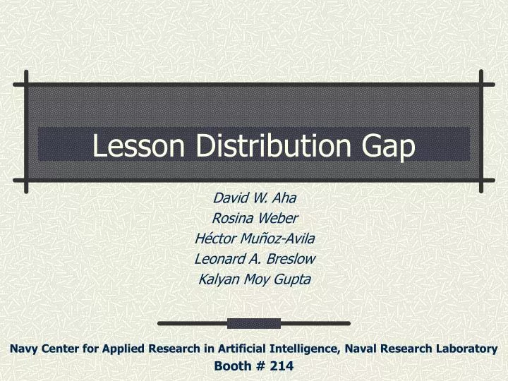 lesson distribution gap