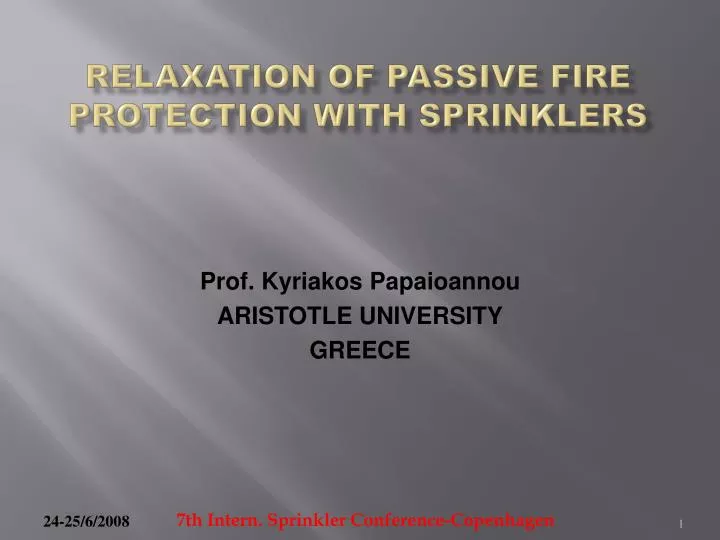 relaxation of passive fire protection with sprinklers