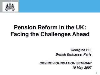 Pension Reform in the UK: Facing the Challenges Ahead