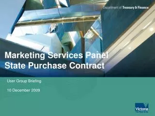 Marketing Services Panel State Purchase Contract
