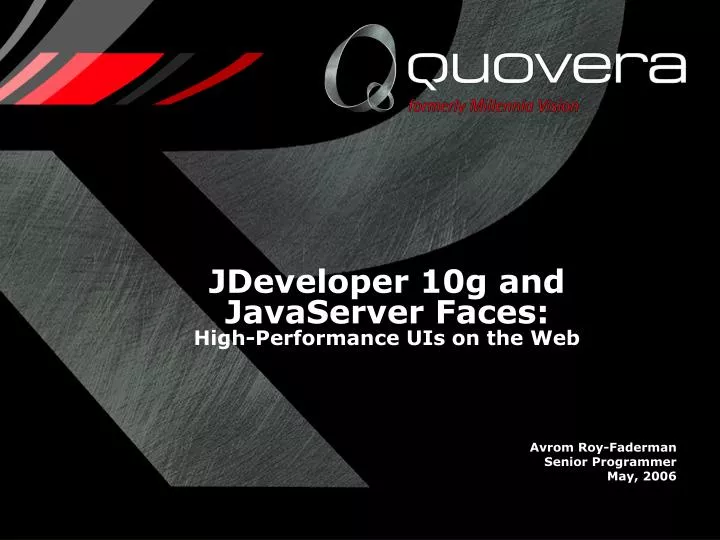 jdeveloper 10g and javaserver faces high performance uis on the web