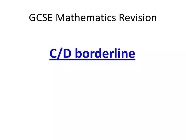 gcse mathematics revision