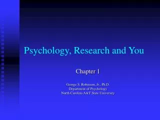 Psychology, Research and You