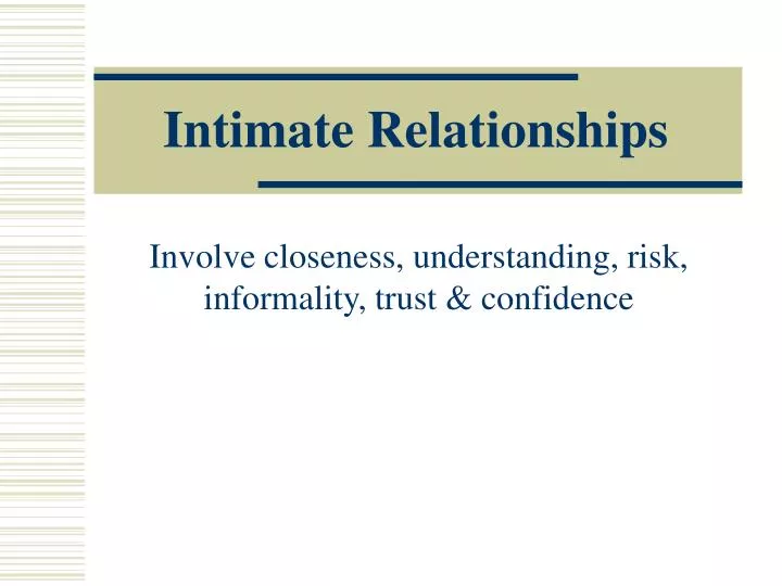 intimate relationships