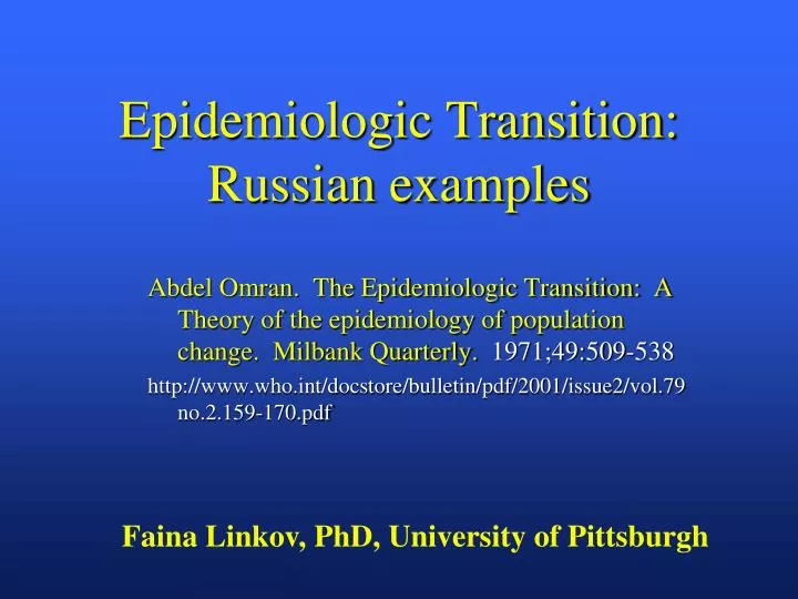 epidemiologic transition russian examples