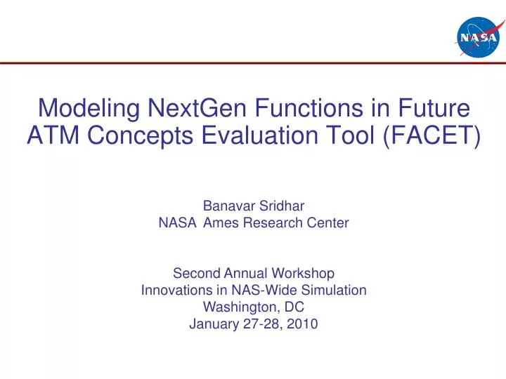 modeling nextgen functions in future atm concepts evaluation tool facet