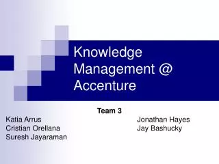 Knowledge Management @ Accenture