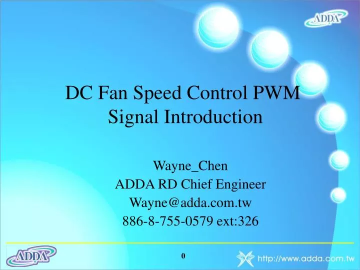 dc fan speed control pwm signal introduction