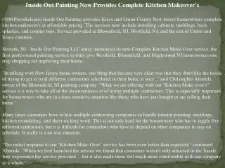 Inside Out Painting Now Provides Complete Kitchen Makeover's