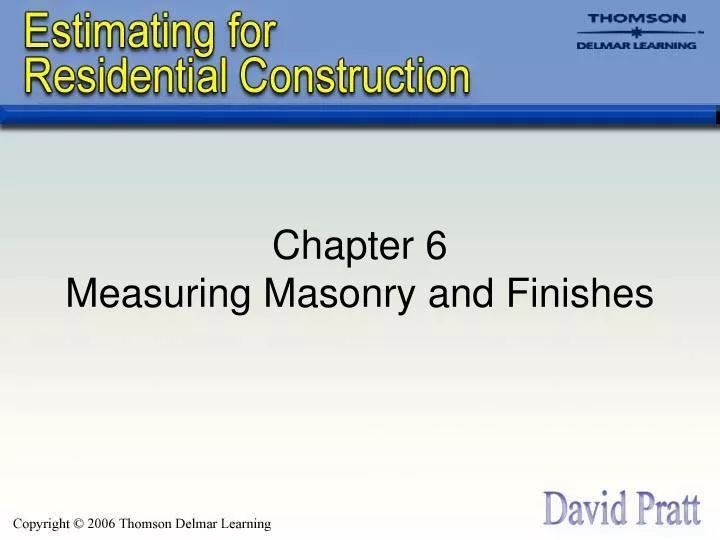 chapter 6 measuring masonry and finishes