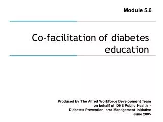 Co-facilitation of diabetes education