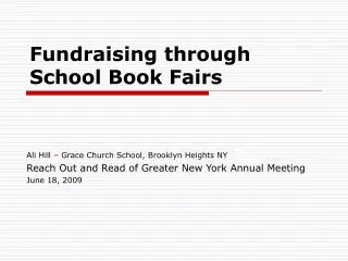 Fundraising through School Book Fairs