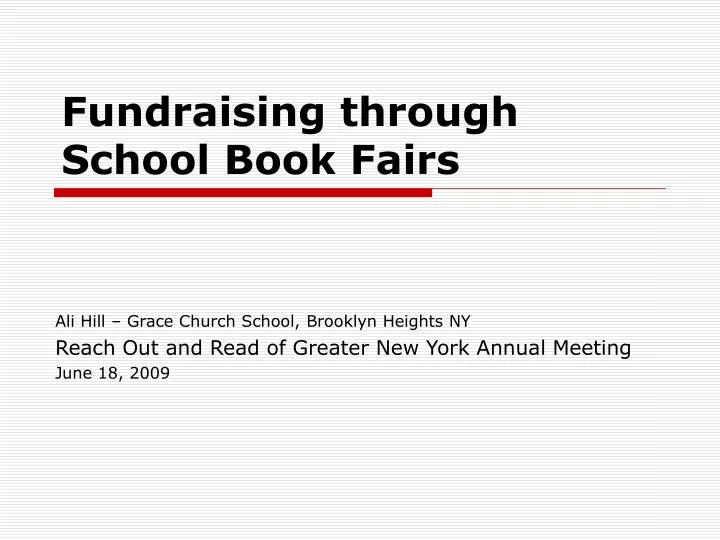 fundraising through school book fairs