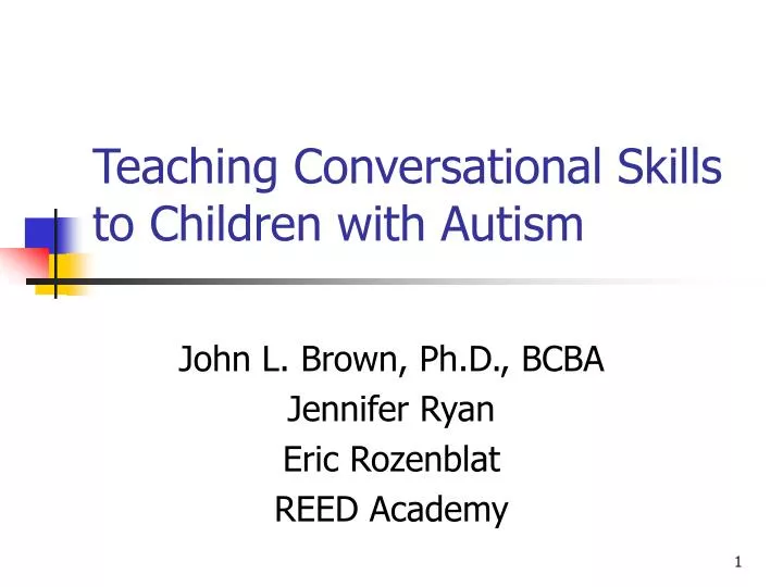 teaching conversational skills to children with autism