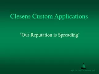 Clesens Custom Applications