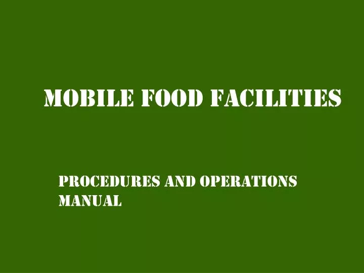 mobile food facilities