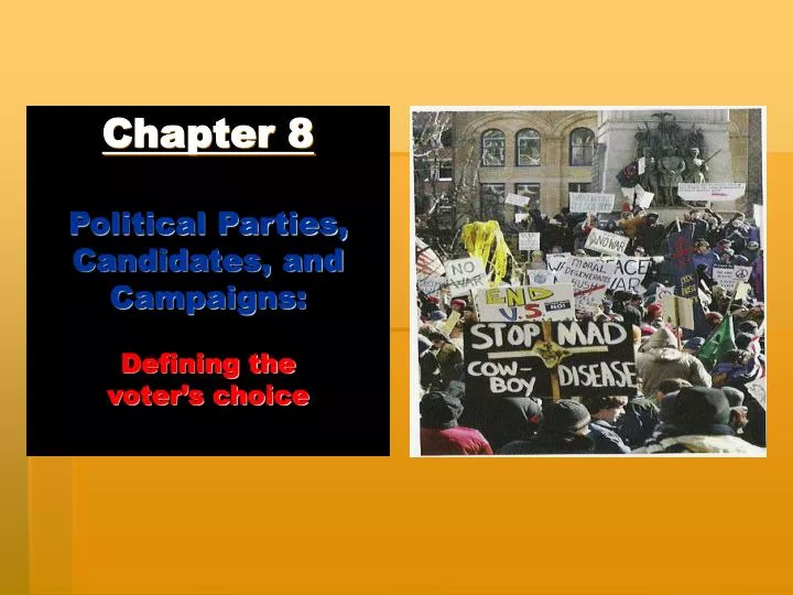 chapter 8 political parties candidates and campaigns defining the voter s choice
