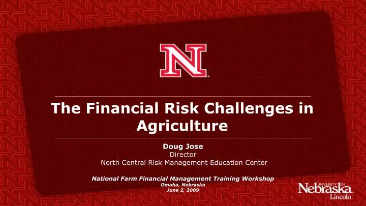 the financial risk challenges in agriculture